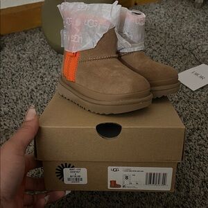 UGG Tan Boots with Orange Accent